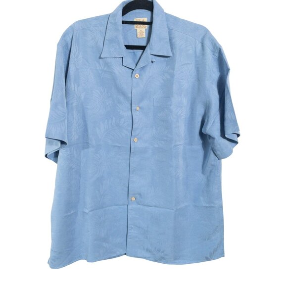 Jos A Bank Blue Hawaiian Print Tropical Short Sleeve Button Down SZ XL Modal - Picture 1 of 9